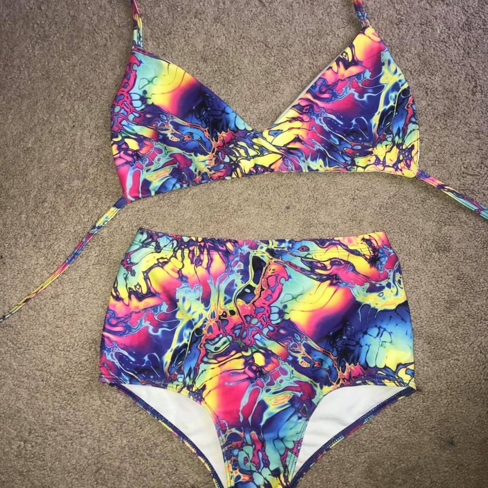 Rave Festival High Waisted Bottoms and Bralette